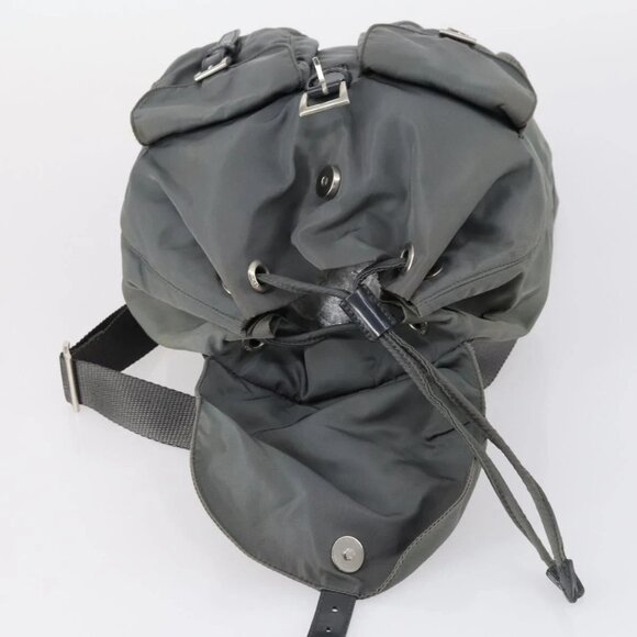 PRADA Backpack Nylon Gray Silver Auth kk572 main image 6